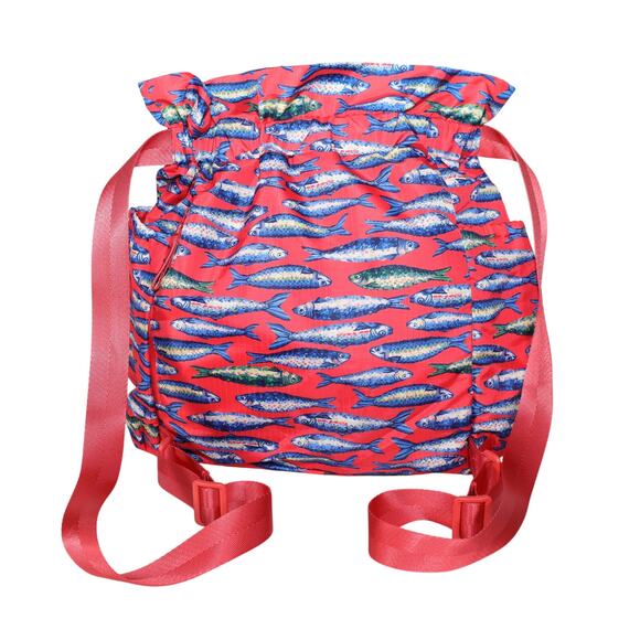 Vera Bradley Deluxe Drawstring Backpack - Fish Tale - NWT - Picture 3 of 10